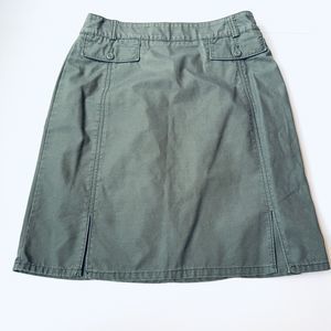 Eddie Bauer Womens Skirt A Line 100% Cotton Olive Green Casual Outdoor S…